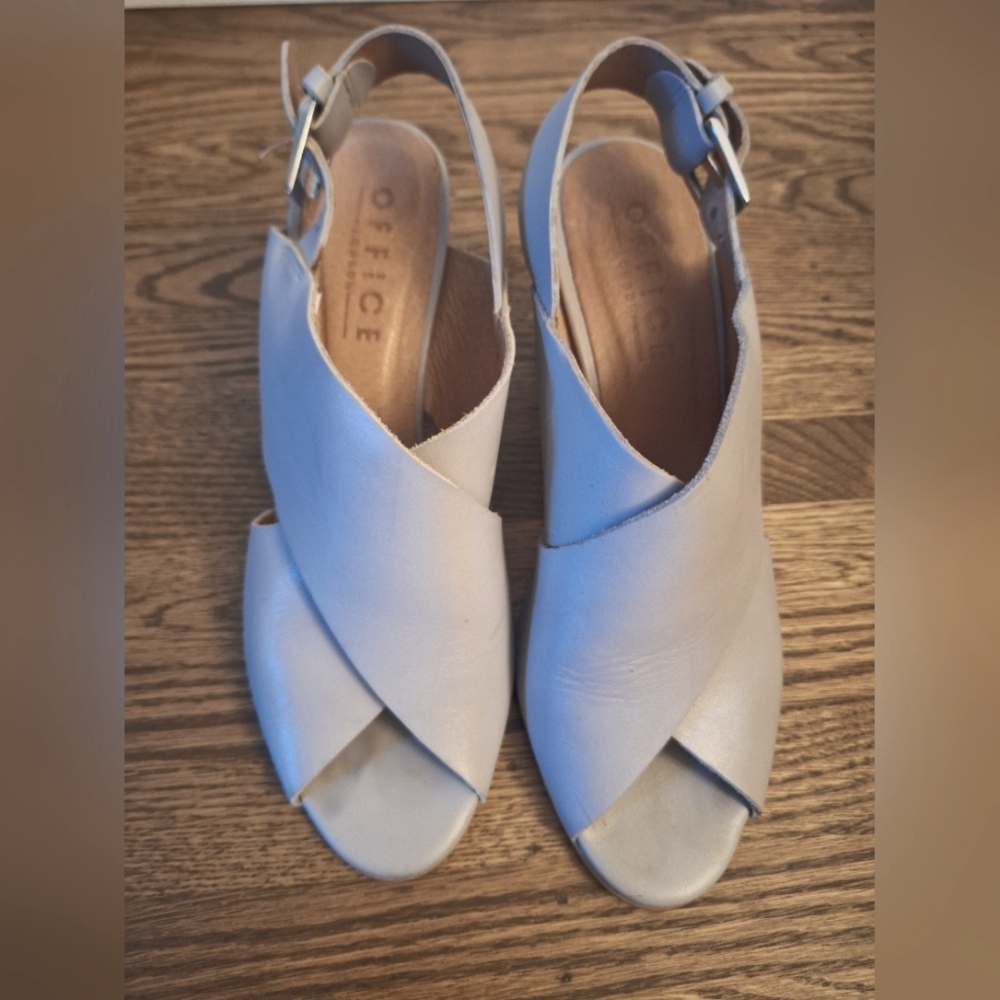 Office leather slingback sandals